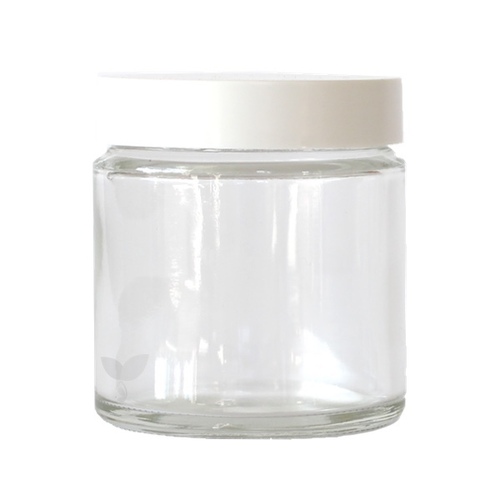 120ml Clear Glass Jar - White Lid
