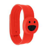 Kids Silicone Diffuser Slap Band - Red Smiley Face
