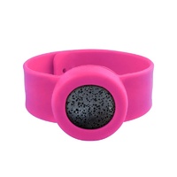 Kids Silicone Diffuser Slap Band Round Face - Hot Pink