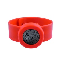 Kids Silicone Diffuser Slap Band Round Face - Red