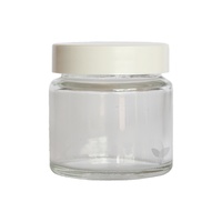 60ml Clear Glass Jar - White Lid - 4 Pack