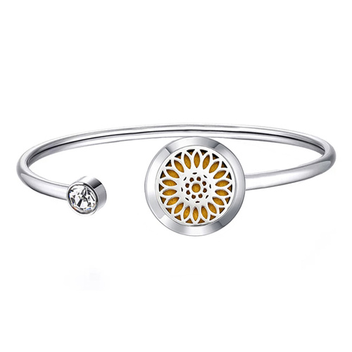 Stainless Steel Diffuser Bangle - Sunflower