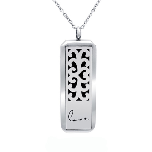 Stainless Steel Diffuser Pendant - Rectangle Love