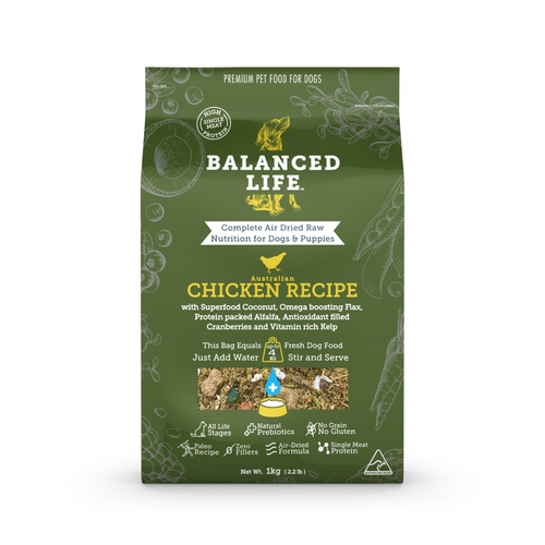 Balanced Life Air Dried Dog Food - Chicken - 1kg